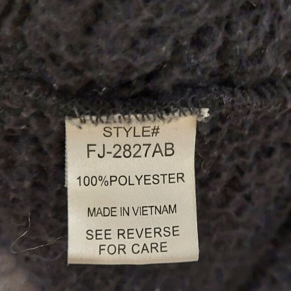 Zenana Jacket Womens L Fleece Teddy Bear Full Zip High Mock Neck Coat Black - Picture 8 of 10